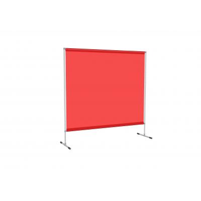 Schweisser-Schutzstellwand, Planen 0,4 mm, rot-transparent,  B x H 2000 x 2000 mm