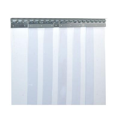 PVC-Streifenvorhang, Lamellen 200 x 2 mm transparent, Höhe 2,00 m, Breite 0,90 m (0,70 m), verzinkt