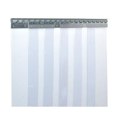 PVC-Streifenvorhang, Lamellen 200 x 2 mm transparent, Höhe 2,75 m, Breite 1,05 m (0,80 m), verzinkt