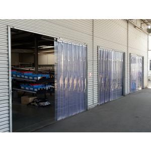 PVC-Streifenvorhang, Lamellen 200 x 2 mm transparent, Höhe 2,00 m, Breite 0,90 m (0,70 m), Edelstahl
