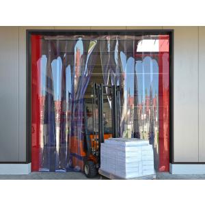 PVC-Streifenvorhang, Lamellen 200 x 2 mm transparent, Höhe 2,00 m, Breite 0,90 m (0,70 m), verzinkt
