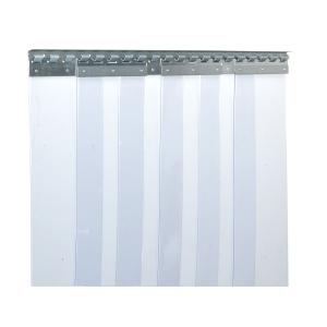PVC-Streifenvorhang, Lamellen 200 x 2 mm transparent, Höhe 2,50 m, Breite 0,90 m (0,70 m), verzinkt