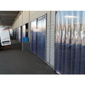 PVC-Streifenvorhang, Lamellen 200 x 2 mm transparent, Höhe 2,00 m, Breite 1,50 m (1,10 m), verzinkt